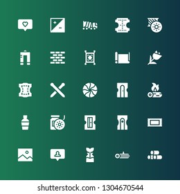 material icon set. Collection of 25 filled material icons included Wood, Log, Reuse, Notification, Layer, Rug, Sharpener, Filament, Scotch, Firewood, Mint, Knitting neddles, Leather