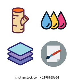 material icon set. vector set about log, layers, paper and printing icons set.