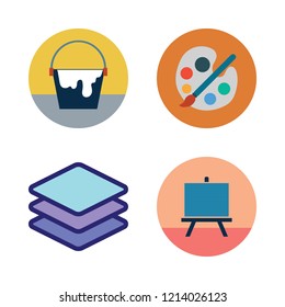 material icon set. vector set about layers, paint palette, paint bucket and canvas icons set.