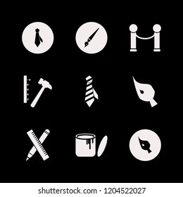 material icon. material vector icons set paint can, hammer nails, velvet and brush