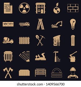 Material icons set. Simple set of 25 material vector icons for web for any design