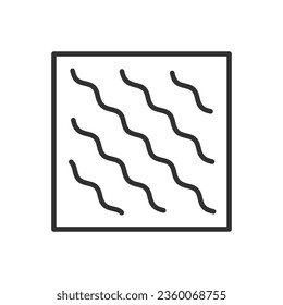 Material for insulation and thermal insulation, linear icon. Repair and construction. Insulation, Wool, Cellulose, Foam. Line with editable stroke