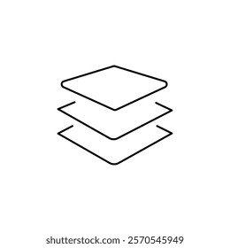 Material layer icon, fiber fabric level filter. Waterproof, membrane based textile properties, breathable, liquid resistant surface stacks