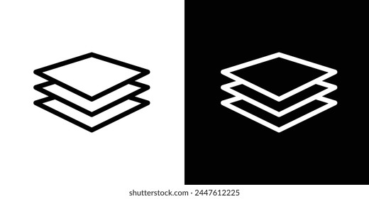 Materialschichtung und Stoffsymbole. Dreischichtiger Schutz und mehrschichtige Struktursymbole.