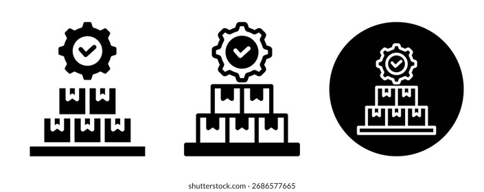 Glifo de Colección de iconos de gestión de materiales y Ilustración vectorial mixta