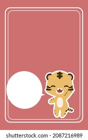 Material para tarjetas de Año Nuevo con ilustraciones de tigres