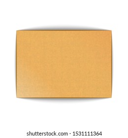 Material realistic blank cardboard sheet mockup A4 landscape format with shadows, vector design element template.