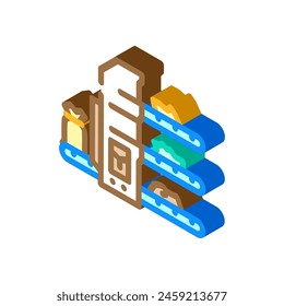 material recovery facility mrf isometric icon vector. material recovery facility mrf sign. isolated symbol illustration