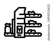 material recovery facility mrf line icon vector. material recovery facility mrf sign. isolated contour symbol black illustration