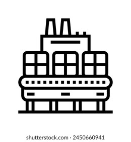 Materialrückgewinnungsanlage MRF-Linie Symbol Vektorgrafik. Materialrückgewinnungsanlage MRF-Zeichen. Isoliertes Kontursymbol Schwarze Abbildung