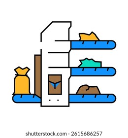 material recovery facility mrf line icon vector. material recovery facility mrf sign. isolated symbol illustration