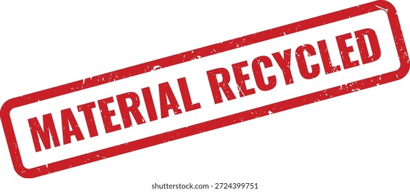 Sello rojo grunge reciclado que significa compromiso con la sostenibilidad, las prácticas ecológicas y la protección del medio ambiente.