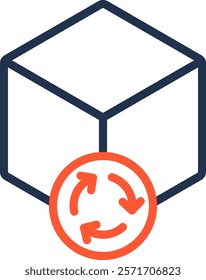 Material Reuse Icon Color Line Vector Illustration
