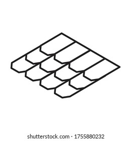 Material for roof isometric vector icon.Line vector icon isolated on white background material for roof .