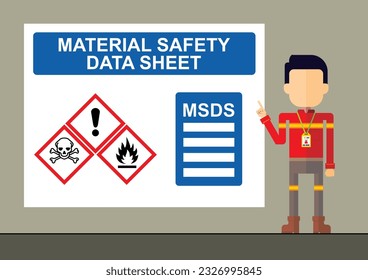 Ficha de datos de seguridad de materiales Ilustración de la formación de MSDS.