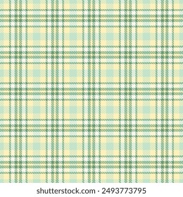 Material seamless textile check, folklore fabric vector background. Menu tartan pattern texture plaid in light and green colors palette.