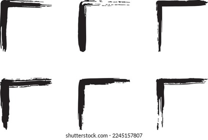 Material set of brushstroke line edges