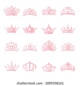 material set of tiara illustration
