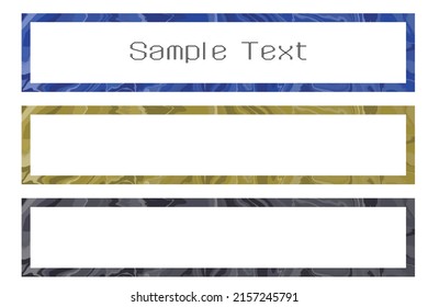 Material set of vector illustration of marble pattern frame