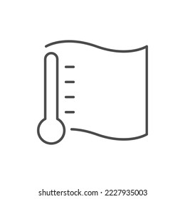 Icono de línea de intervalo de temperatura del material