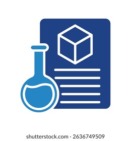 Material Test mini illustration dual tone color icon, use for research and development, education, industry, UI, UX kit, app and web development, digital or print.