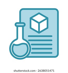 Material Test mini illustration dual tone color icon, use for research and development, education, industry, UI, UX kit, app and web development, digital or print.