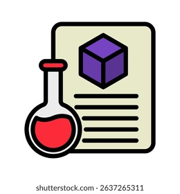 Material Test mini illustration outline color icon, use for research and development, education, industry, UI, UX kit, app and web development, digital or print.