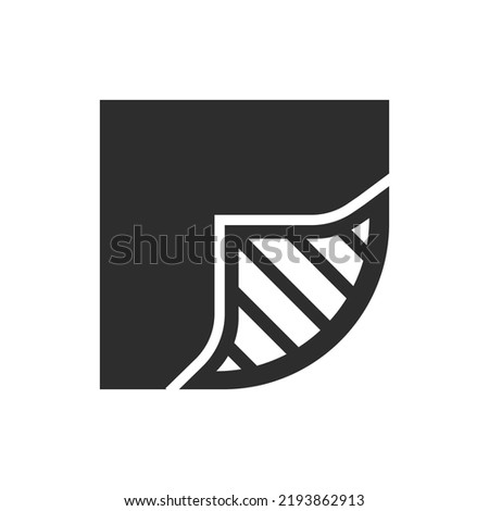 Material, textile with layer icon. Monochrome black and white symbol. Vector illustration