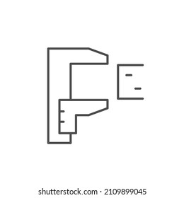 Material thickness line outline icon