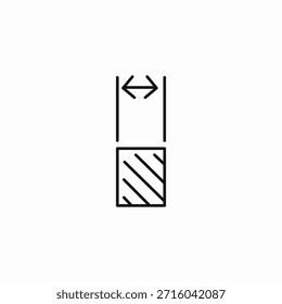 Vector de signo de ícono de medición de espesor de material