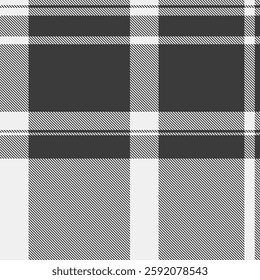 Material vector check plaid, folded fabric background textile. Graph pattern seamless texture tartan in white and grey colors palette.