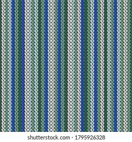 Material vertical stripes knitted texture geometric vector seamless. Scarf knitting pattern imitation. Scandinavian style seamless knitted pattern. Abstract xmas wallpaper.