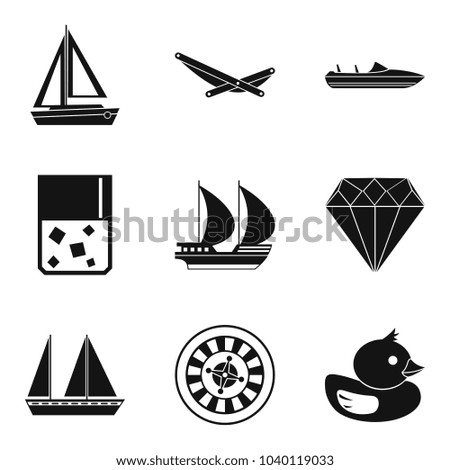 Material wealth icons set. Simple set of 9 material wealth vector icons for web isolated on white background