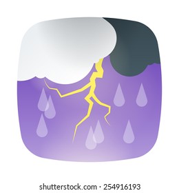 Material weather icon. Thunderstorm