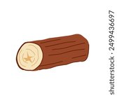 material wood log cartoon. timber texture, stump lumber, fire nature material wood log sign. isolated symbol vector illustration