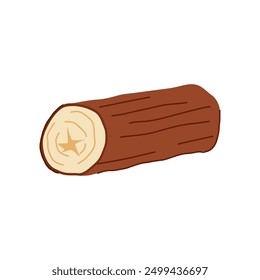 material wood log cartoon. timber texture, stump lumber, fire nature material wood log sign. isolated symbol vector illustration