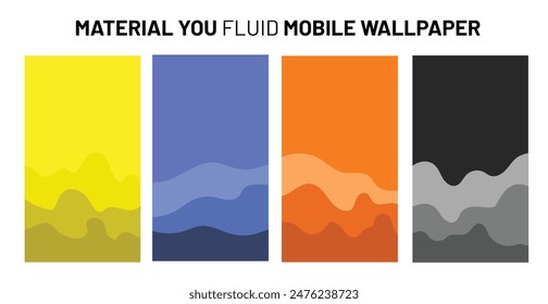 Material you fluid mobile wallpaper design, fluid liquid mobile wallpaper, minimalistic material you theming.