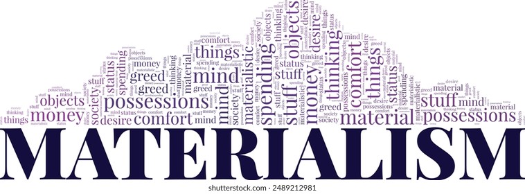 Materialism word cloud conceptual design isolated on white background.