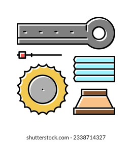 materials handling and crusher spare parts color icon vector. materials handling and crusher spare parts sign. isolated symbol illustration