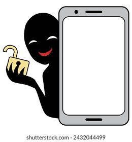 Materials for images of unsecured smartphones and bad guys svg