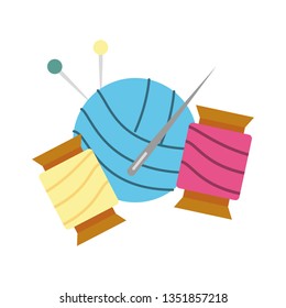 materials for sewing isolated icon