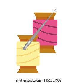 materials for sewing isolated icon