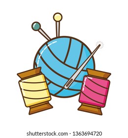 materials for sewing isolated icon