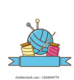 materials for sewing isolated icon
