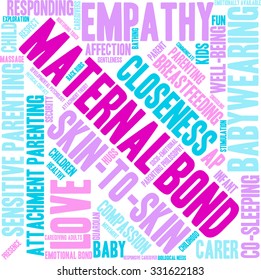 Maternal Bond word cloud on a white background. 