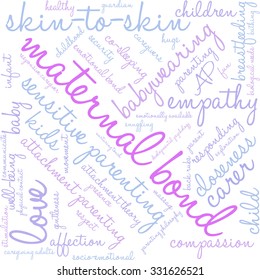 Maternal Bond word cloud on a white background. 