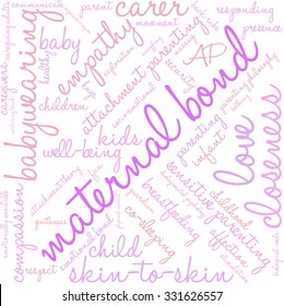 Maternal Bond word cloud on a white background. 