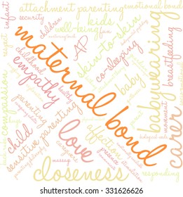 Maternal Bond word cloud on a white background. 