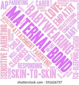 Maternal Bond word cloud on a white background. 