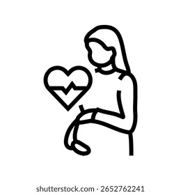 maternal health care line icon vector. maternal health care sign. isolated contour symbol black illustration